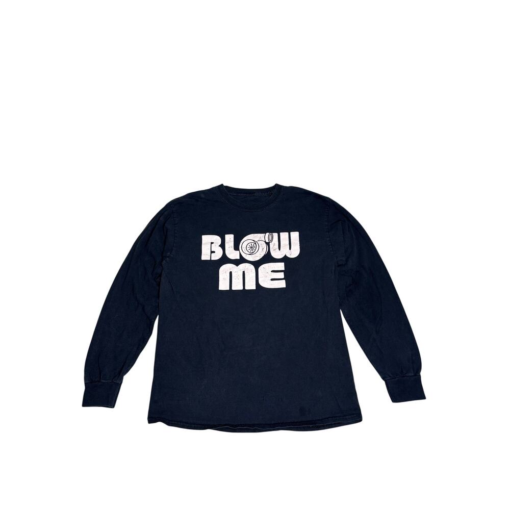 Vintage Style Blow Me Turbo Graphic Long Sleeve Shirt